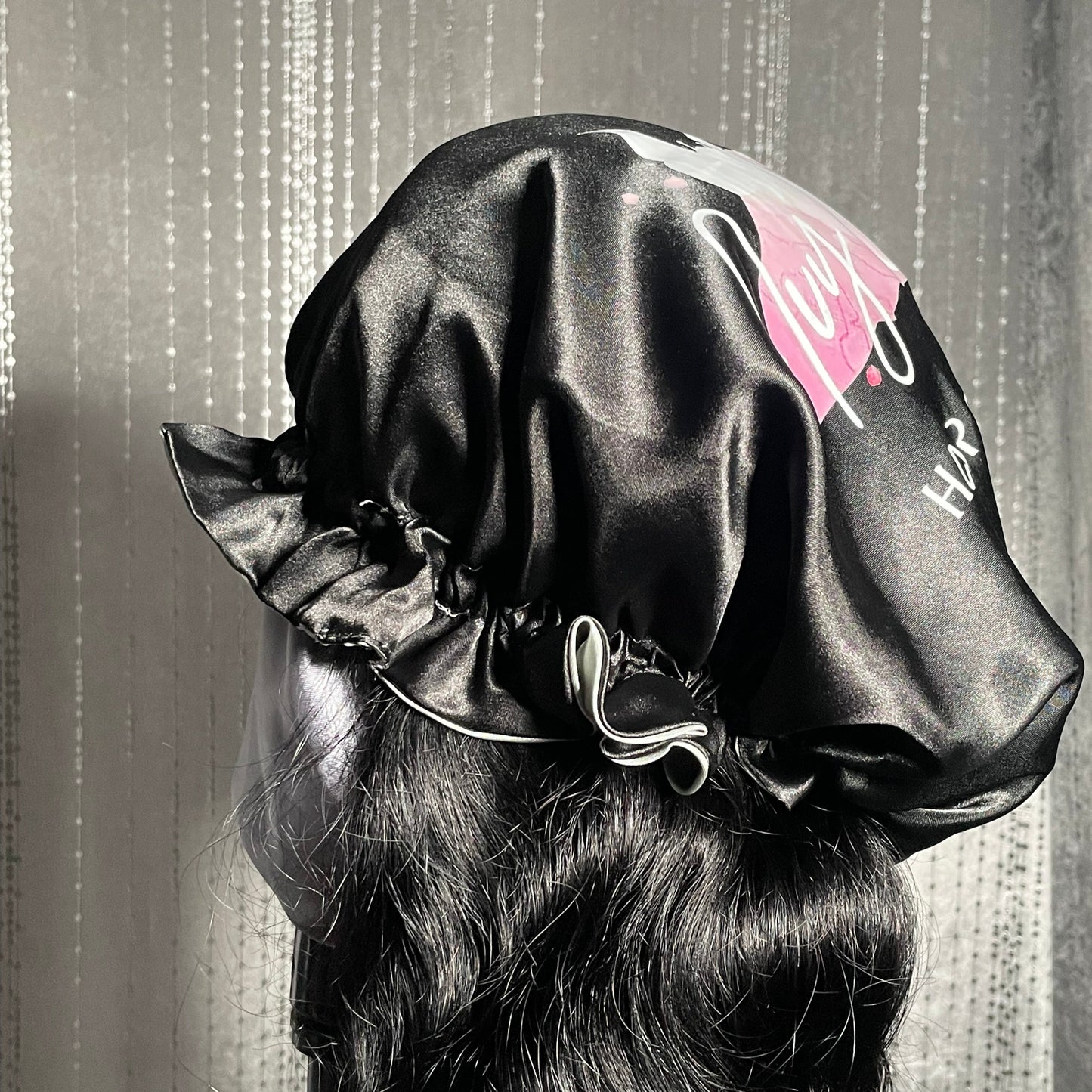 BLVK ft SILVER Satin Bonnet